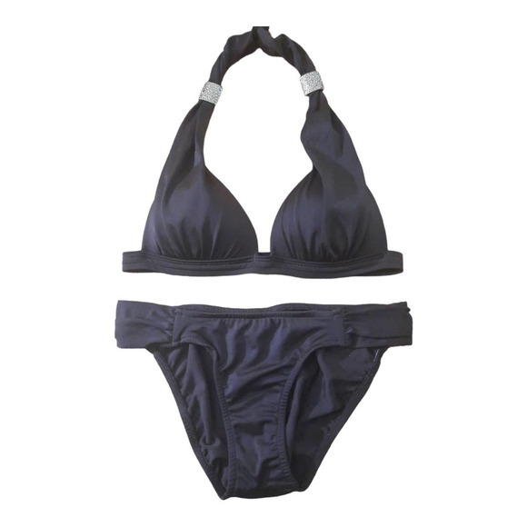 Venus Womens Brown Goddess Enhancer Push Up Halter Bikini Set Size Medium - Picture 1 of 5
